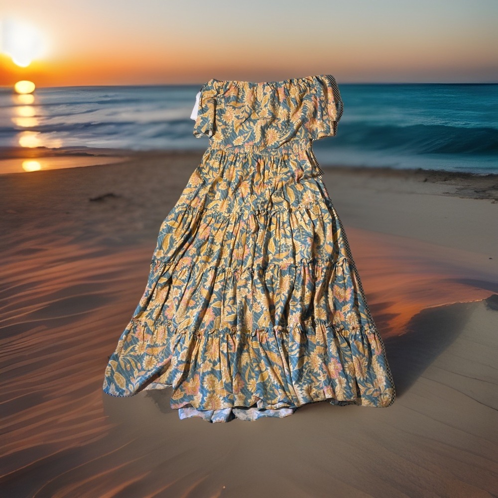 1.STATE‎ XL Tropic Ruffle Flounce Cascading Strapless Sleeveless NWT - Picture 2 of 5